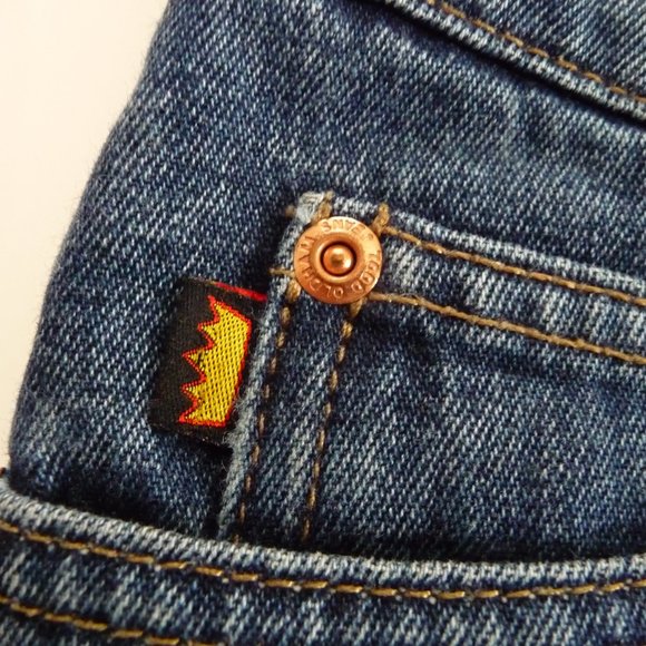 TODD OLDHAM women's  vintage acid washed distressed cuff boot cut  jeans size 31 - Picture 6 of 7